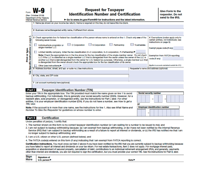 W-9 Form Canada (Guidelines)