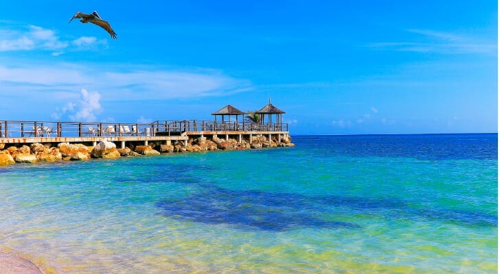 A pier on the coast of Jamaica