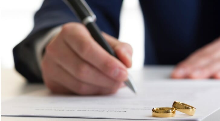 Lawyer signs divorce documents