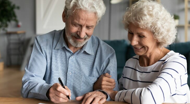 Elderly couple sign a joint will