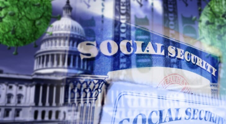 Social Security card with Capital in background