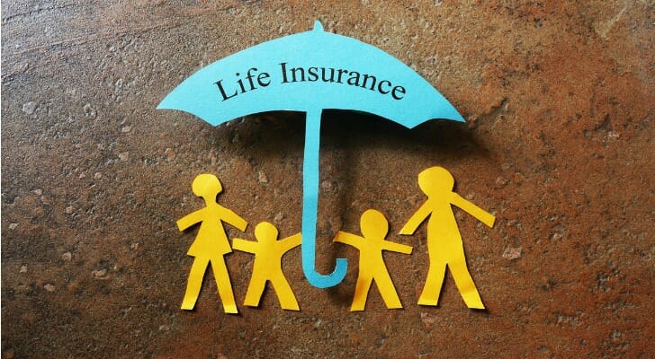 Graphic of a family under an umbrella