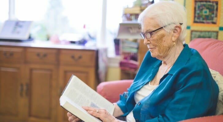 Senior woman at a long-term care facility