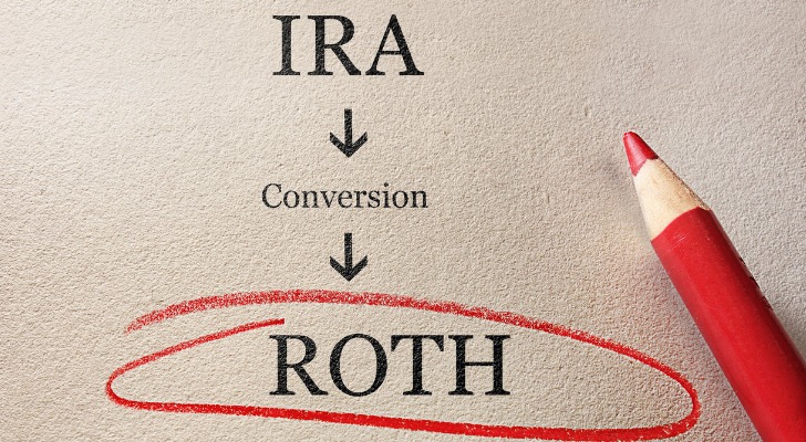 "IRA conversion ROTH" written on a piece of paper