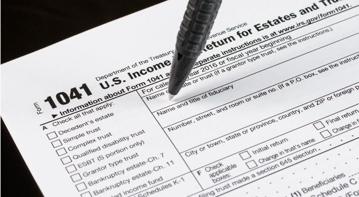 Form 1041 reports income generated by a trust. 