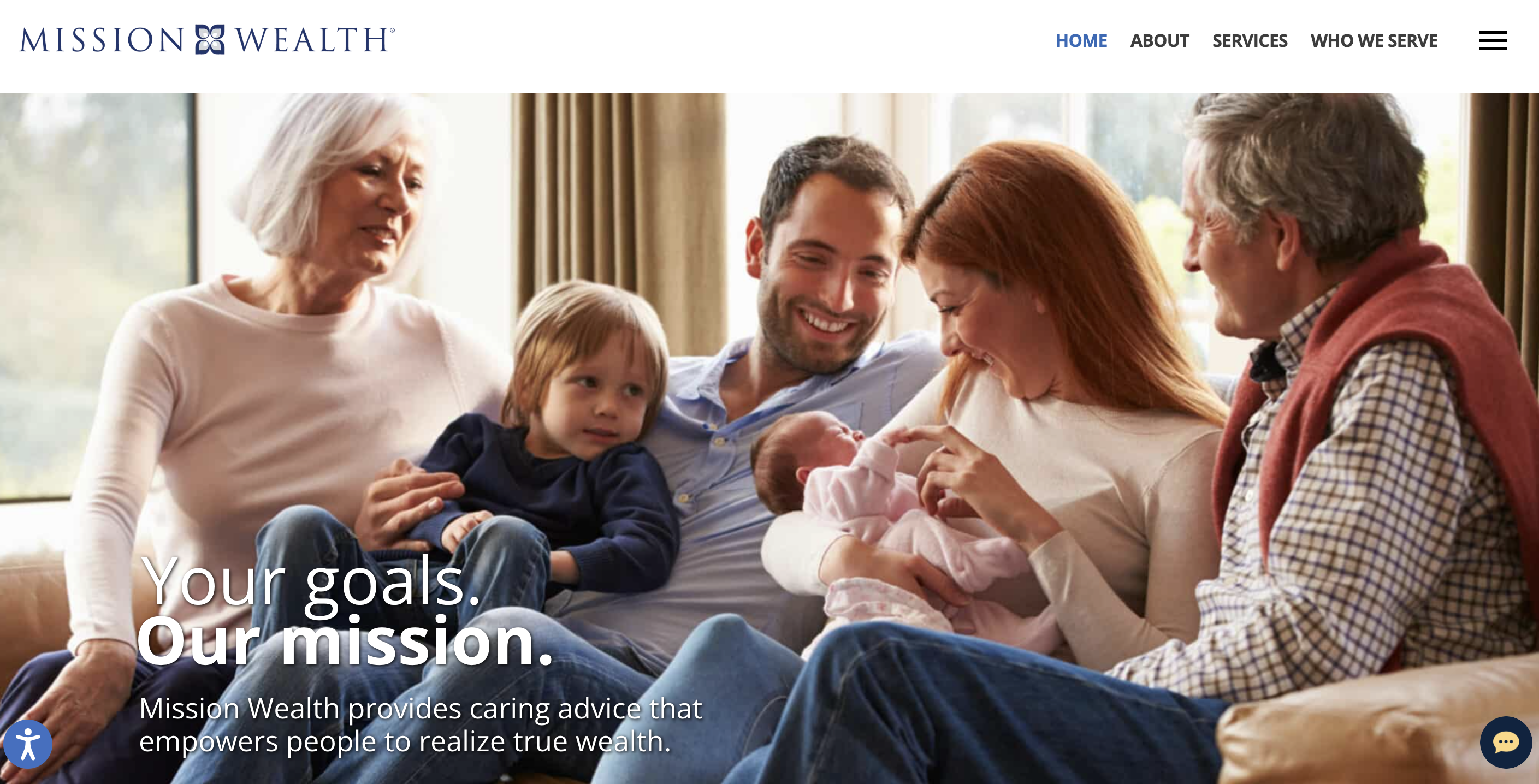 Advisory firm website for Mission Wealth.