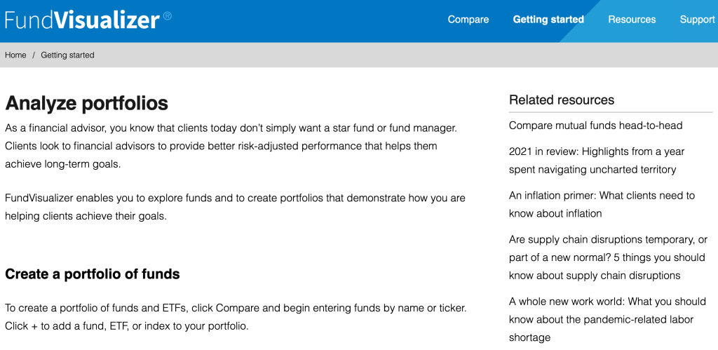 Portfolio Visualizer Tool Options For Financial Advisors