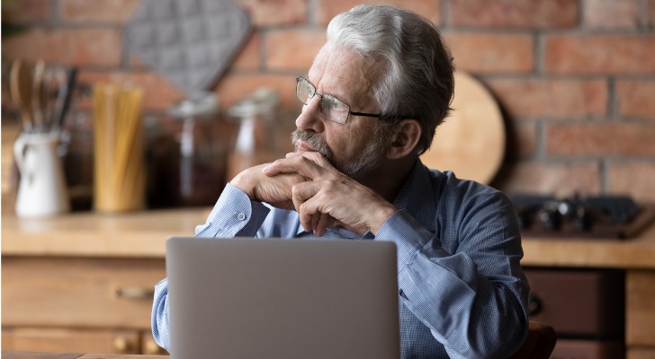 A man contemplates his investment mix and how much risk he's willing to take on in retirement. 