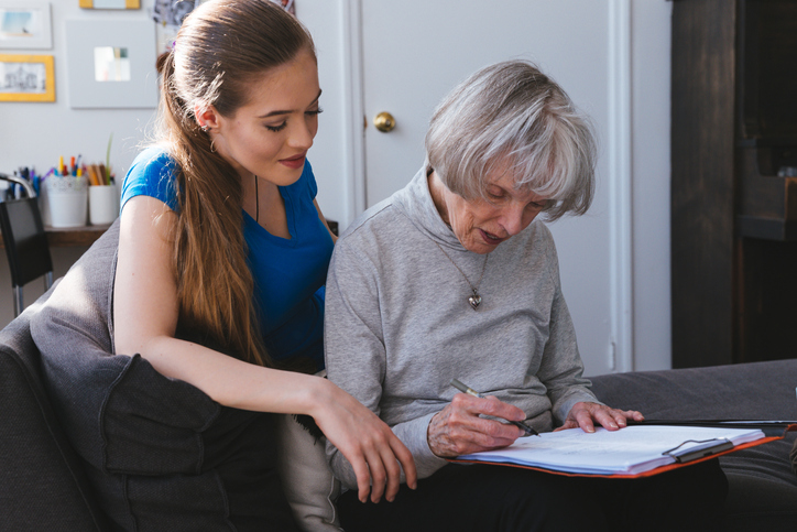 A senior preparing a power of attorney with her daughter in Ohio.