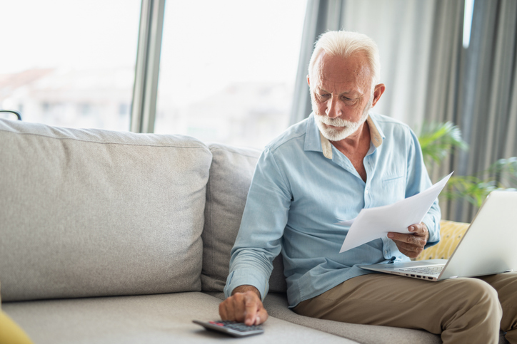 A senior creating a retirement budget.