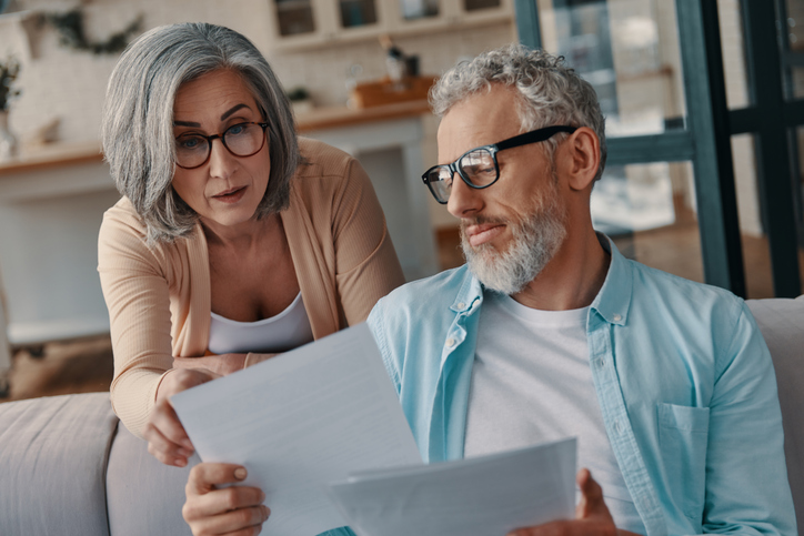 A senior couple reviewing their estate plan in Nevada.