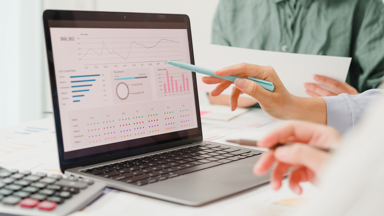 An advisor reviews statistics for their firm's RIA marketing strategy. 