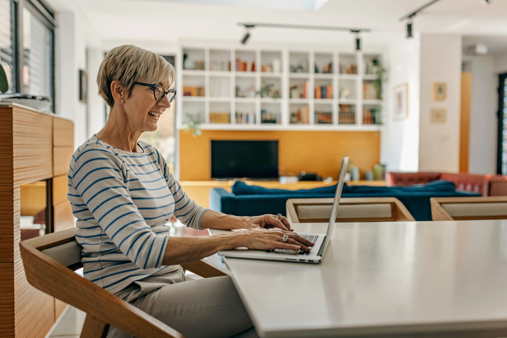 A woman in Arkansas researching estate planning strategies.