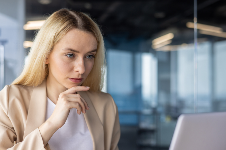 An investor reviewing her portfolio.