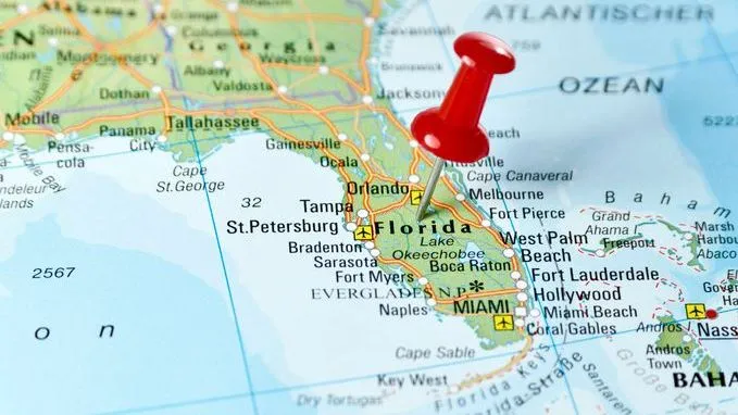 A map of Florida.