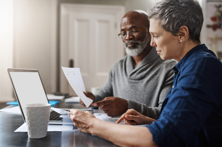 The grandparents of a blended family review their estate plan.