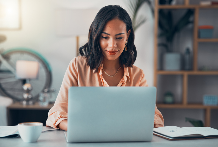 A woman looking up disclosures on a Form ADV.