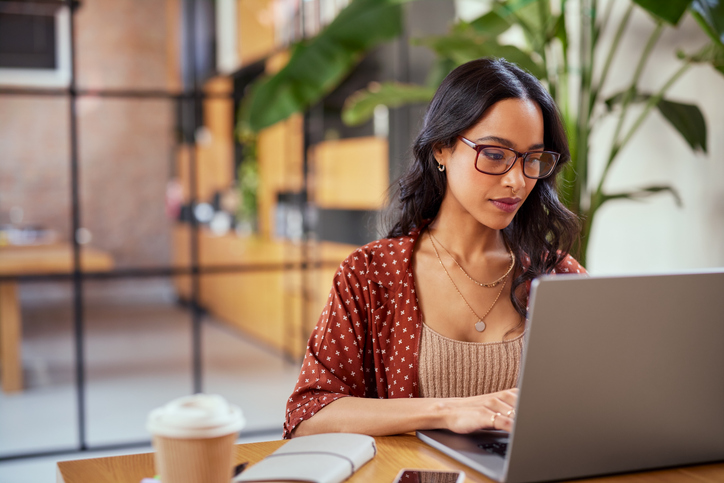 A woman doing a background check on a financial advisor.