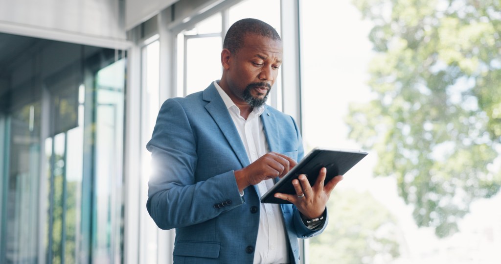 An investor reviewing his portfolio.