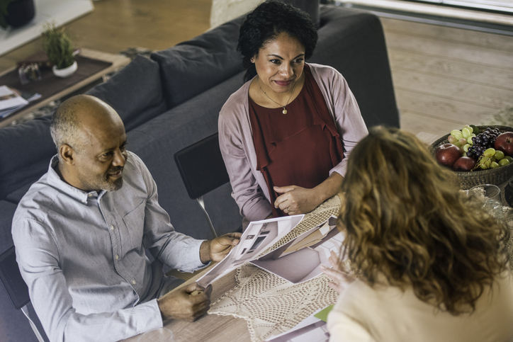 A couple creating an estate plan.