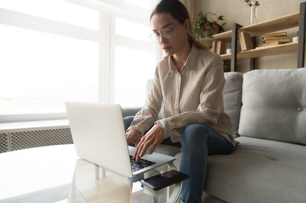 A woman reviewing her HSA.