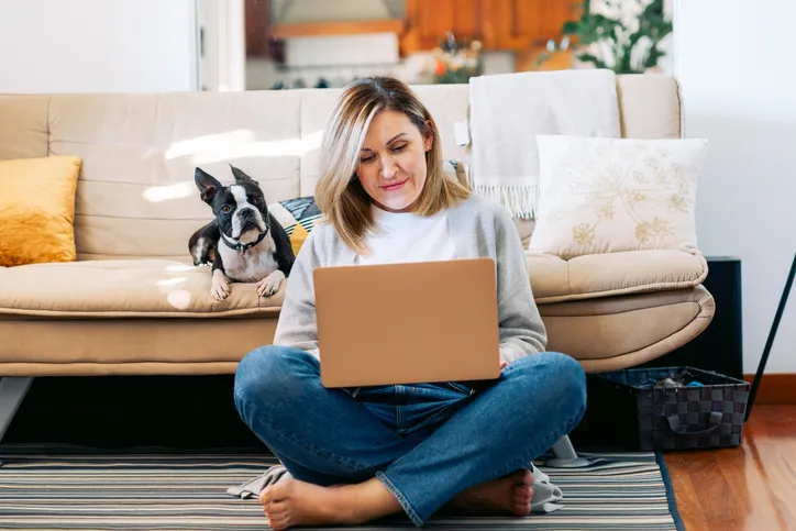 A woman reviewing her HSA plan.