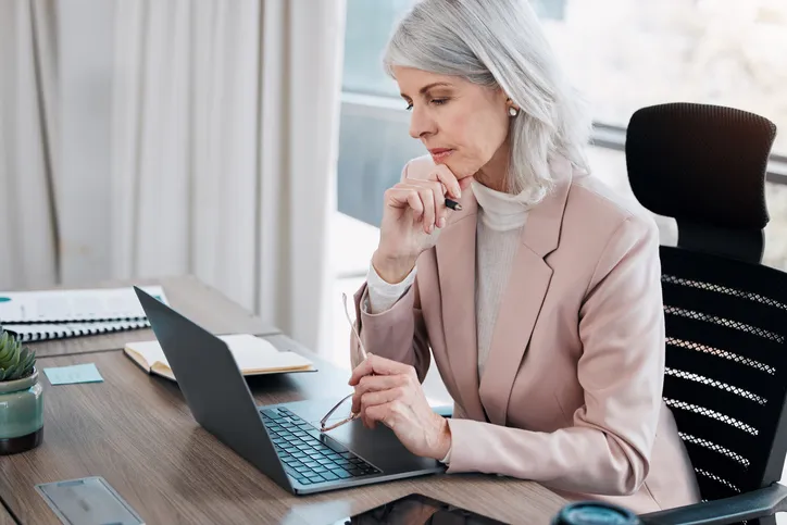 A woman updating her estate plan.