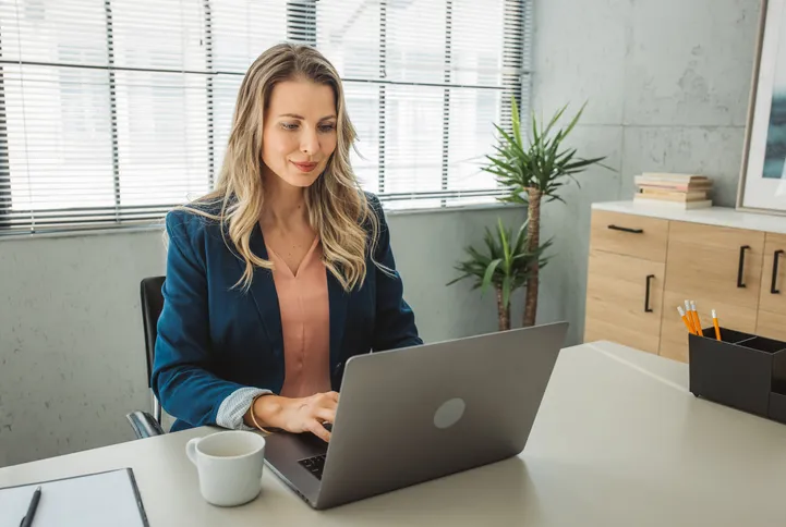 An investor reviewing her portfolio.