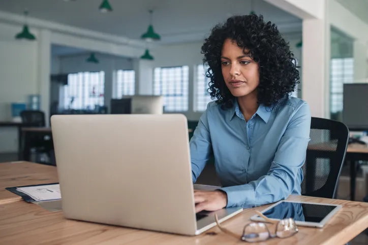 An investor reviewing her portfolio.