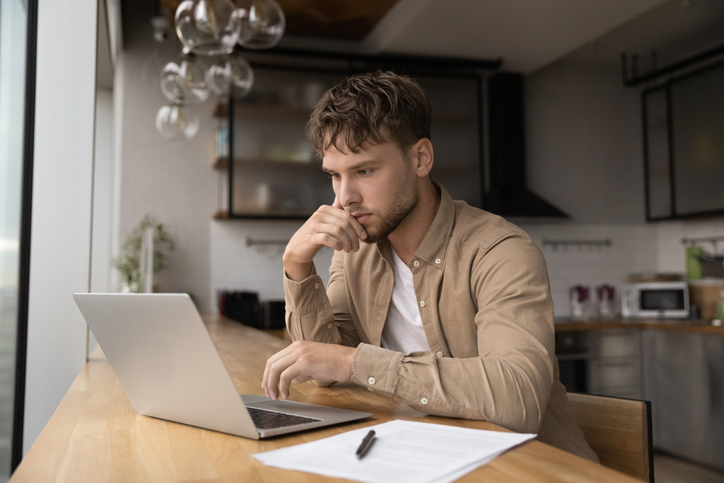 An investor reviewing his portfolio.