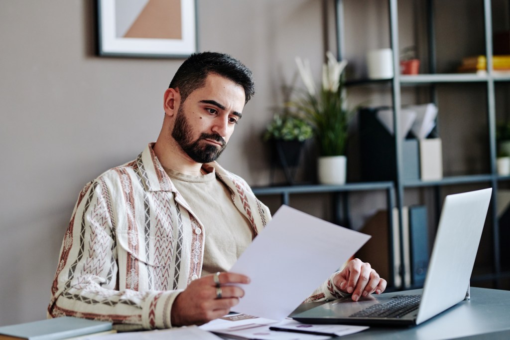 A taxpayer filing his taxes.