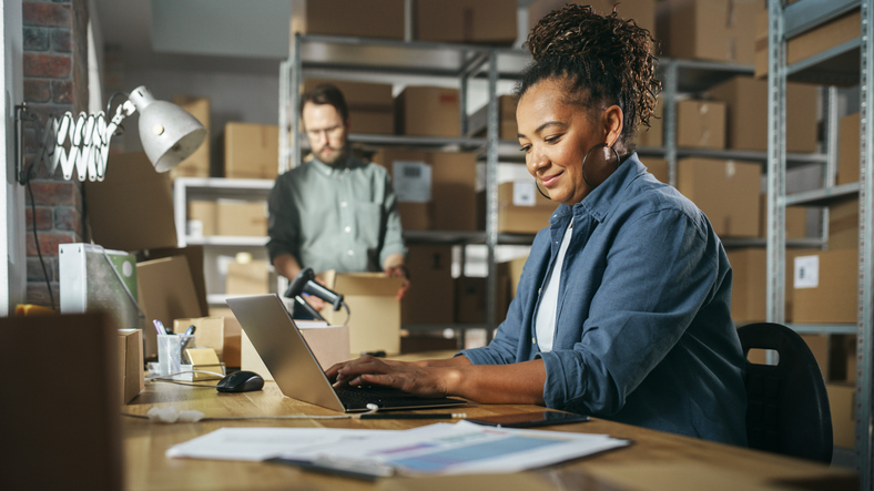 A business owner managing her cash flow.