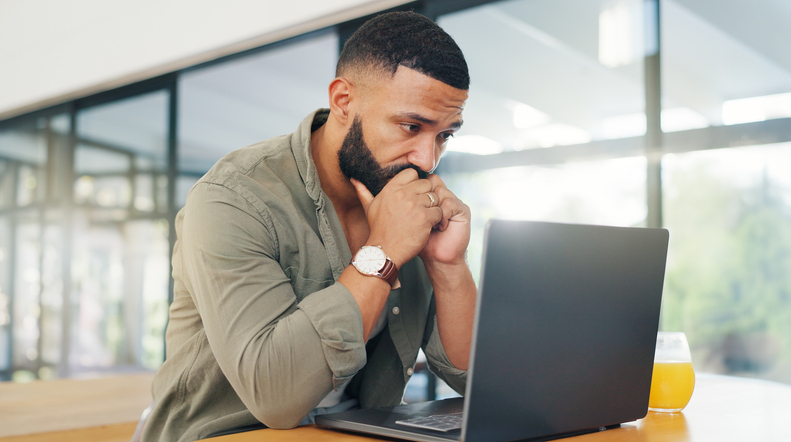 An investor reviewing his portfolio.