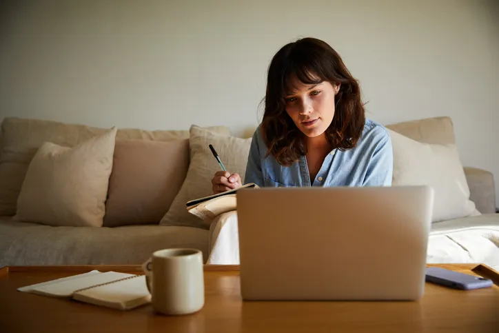 An investor reviewing her cash investments.