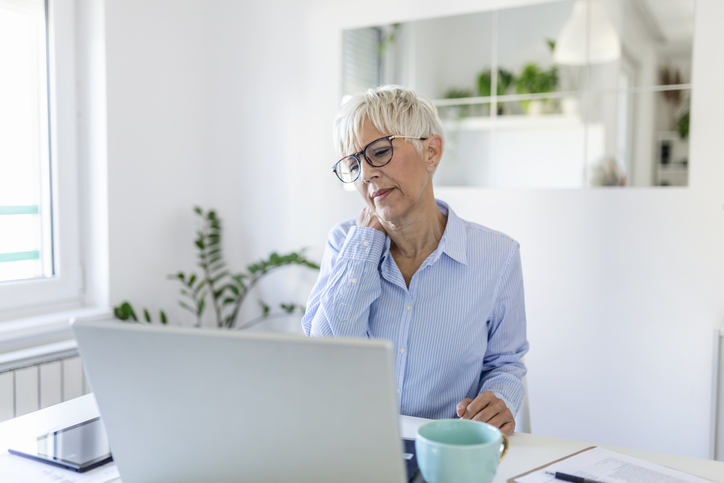 A woman reviewing her estate plan.