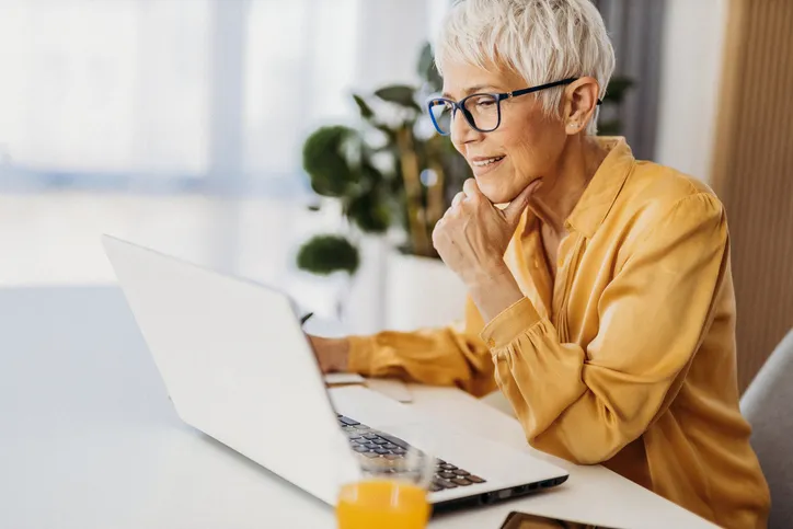 A senior reviewing her estate plan.