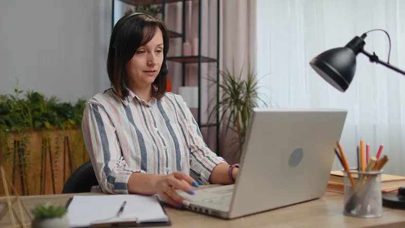 A woman reviewing her estate plan.