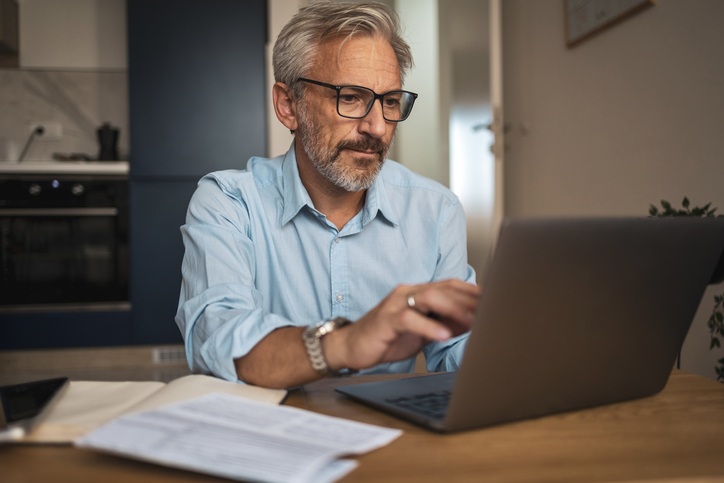 An investor reviews his investment portfolio.