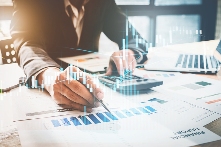 An advisor reviewing a client portfolio.