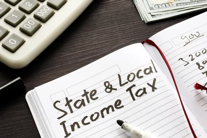 State taxes vary by state and can include income tax, sales tax, property tax or none at all.