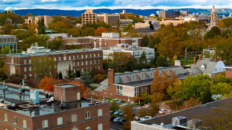 A picture of Pennsylvania State University's campus in State College, Pennsylvania.