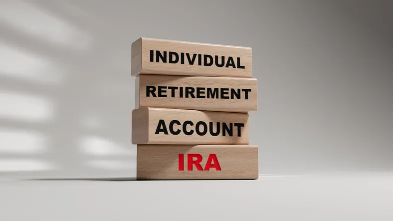 Blocks spelling out "Individual Retirement Account (IRA)."